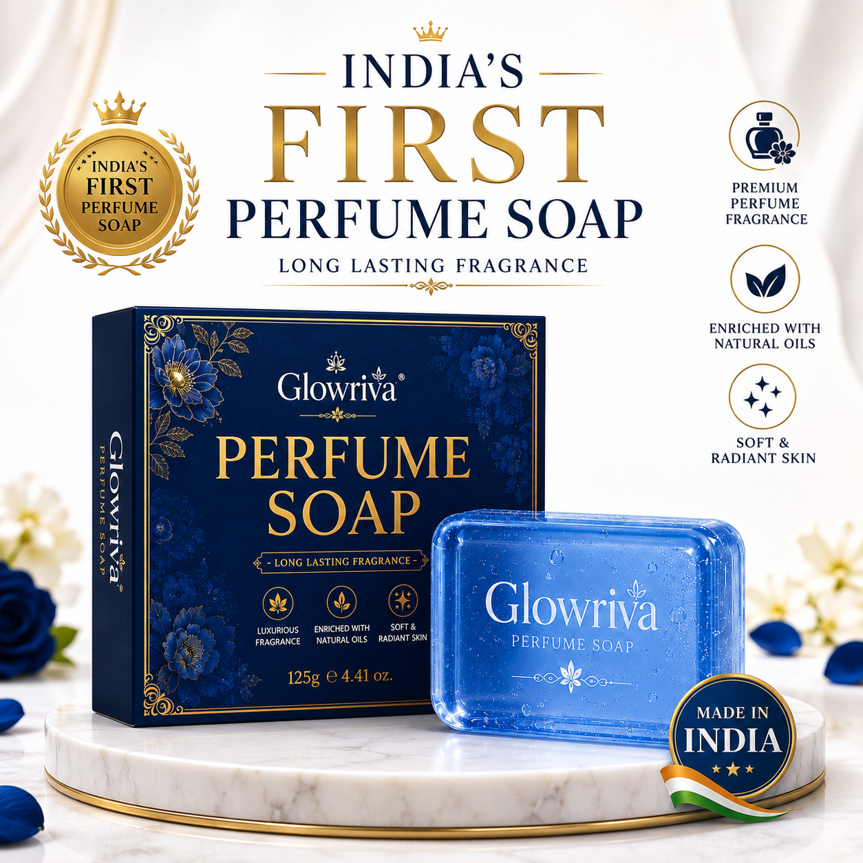 Perfume Soap for Men & Women | Long Lasting Fragrance Bath Soap | Deep Cleansing & Freshness | 100g (Pack of 3)